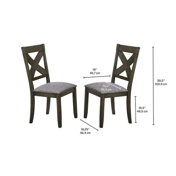 Chairs (Set of 2) - Brown & Grey Discount