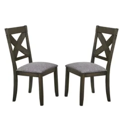 Chairs (Set of 2) - Brown & Grey Discount