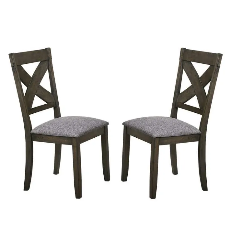 Chairs (Set of 2) - Brown & Grey Discount