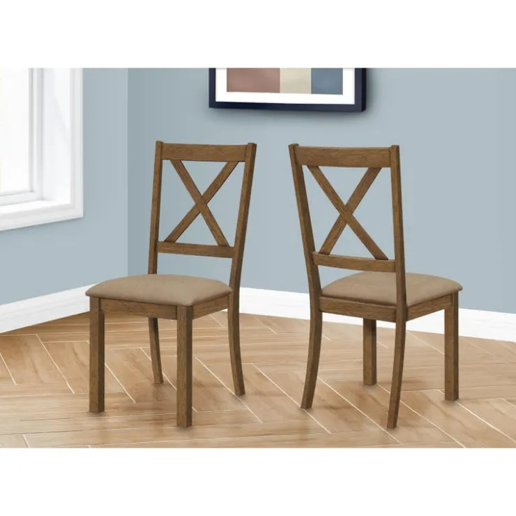 Monarch Chairs (Set of 2) - Brown - Beige Discount