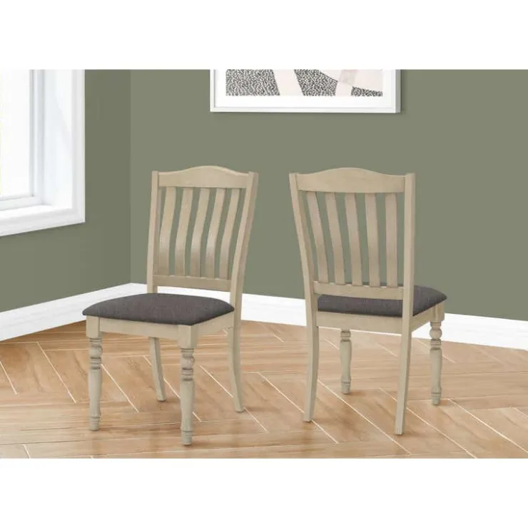 Monarch Chairs (Set of 2) - Cream & - Grey Clearance