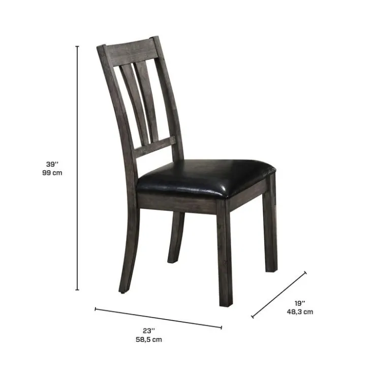 Chairs (Set of 2) - Dark Brown Grey Sale