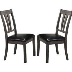 Chairs (Set of 2) - Dark Brown Grey Sale