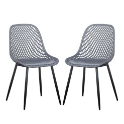 Chairs (Set of 2) - Grey Dark grey Sale