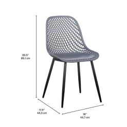 Chairs (Set of 2) - Grey Dark grey Sale