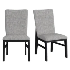 Chairs (Set of 2) - Grey Fabric Pale Grey Online