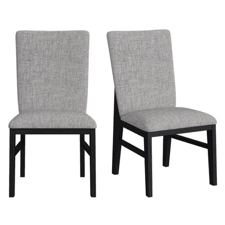 Chairs (Set of 2) - Grey Fabric Pale Grey Online