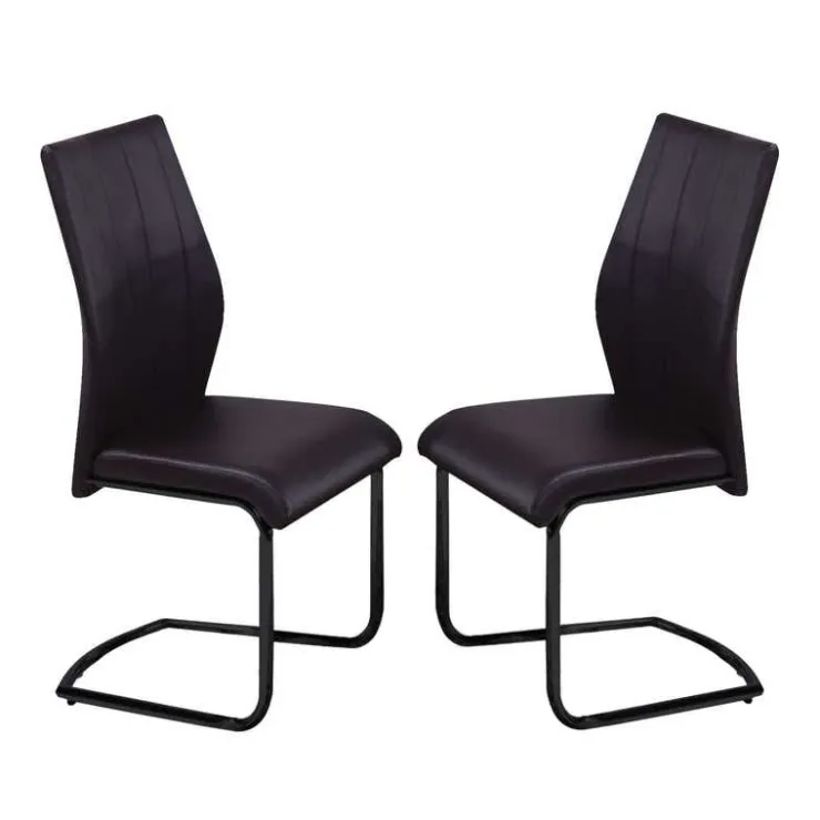 Chairs with Base (Set of 2) - Black Outlet