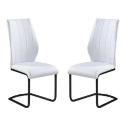 Chairs with Black Base (Set of 2) - White