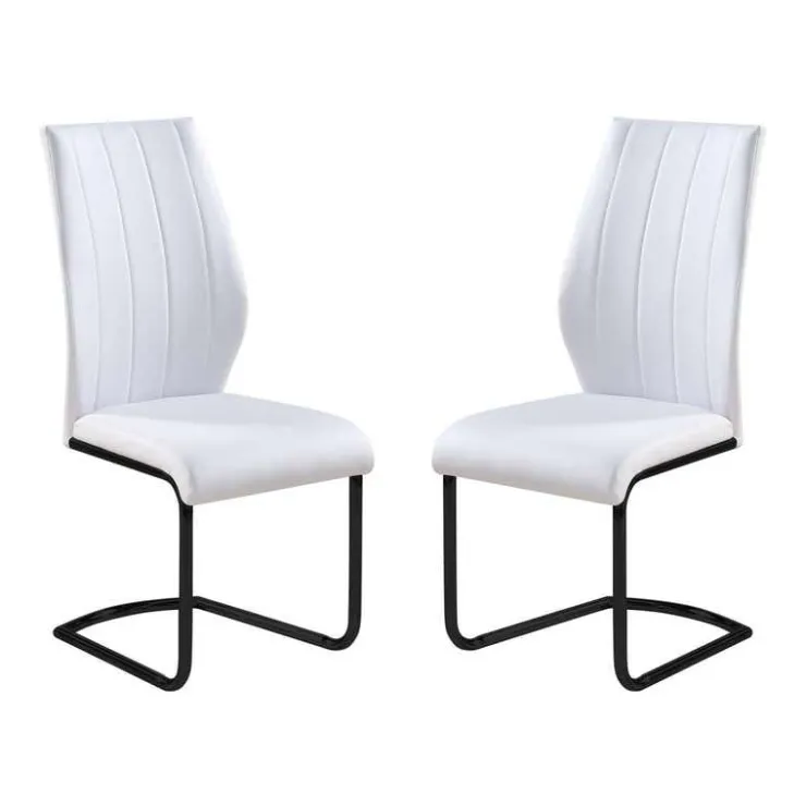 Chairs with Black Base (Set of 2) - White