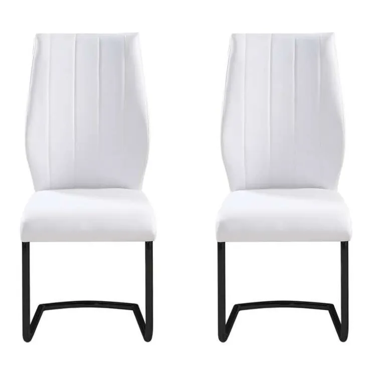 Chairs with Black Base (Set of 2) - White