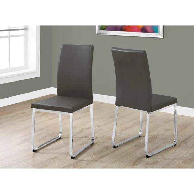Monarch Chairs with Chrome Base (Set of 2) - - Grey Sale