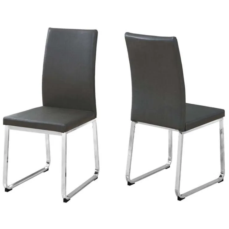 Monarch Chairs with Chrome Base (Set of 2) - - Grey Sale