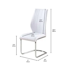 Chairs with Chrome Base (Set of 2) - WHITE