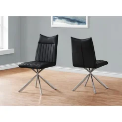 Monarch Chairs with Chrome Spider Legs (Set of 2) - - Black Hot