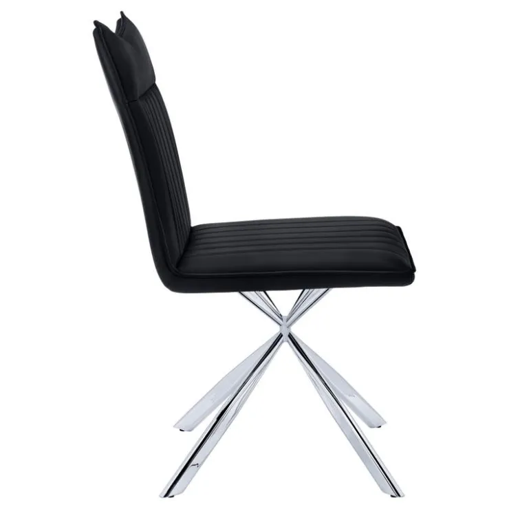 Monarch Chairs with Chrome Spider Legs (Set of 2) - - Black Hot