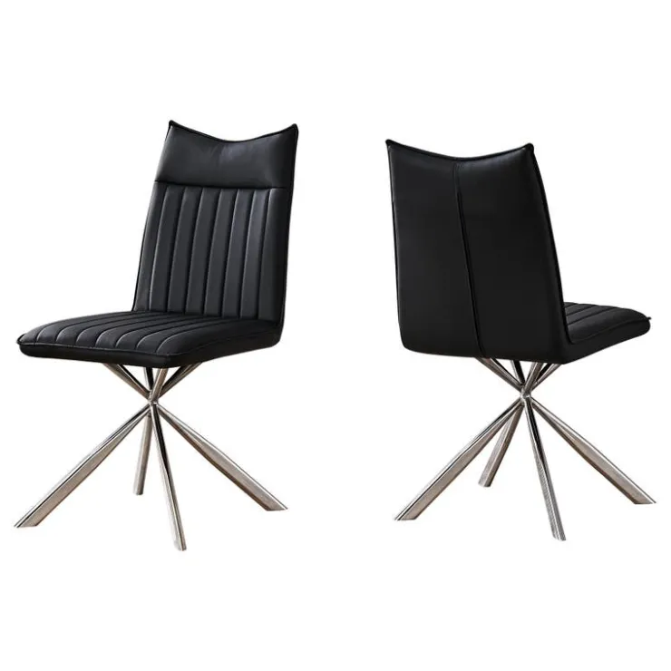 Monarch Chairs with Chrome Spider Legs (Set of 2) - - Black Hot
