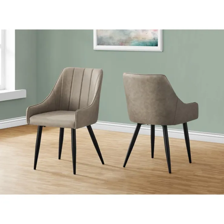 Monarch Chairs with Low Arms (Set of 2) - - Taupe Clearance