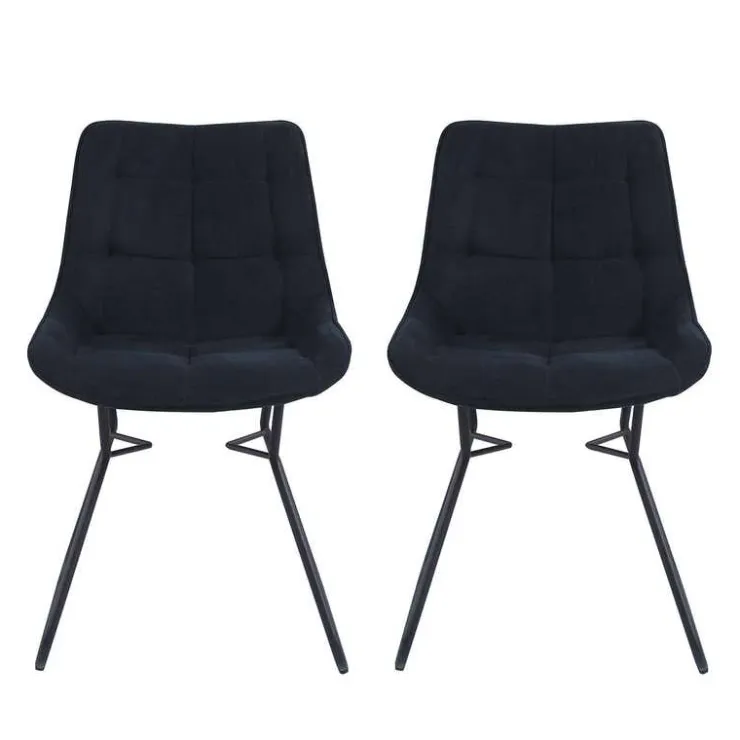 Chairs with Sleigh Legs (Set of 2) - Black Discount