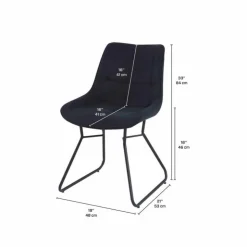 Chairs with Sleigh Legs (Set of 2) - Black Discount