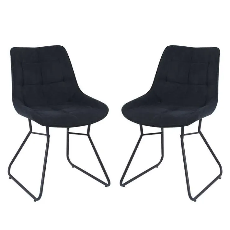 Chairs with Sleigh Legs (Set of 2) - Black Discount