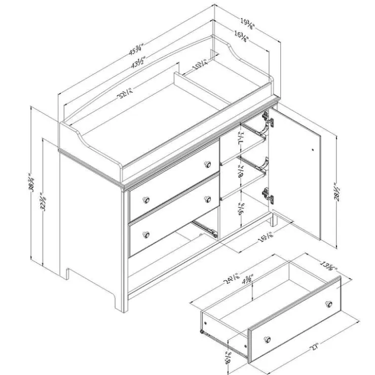 Meubles South Shore Changing Table - South Shore PURE WHITE Discount