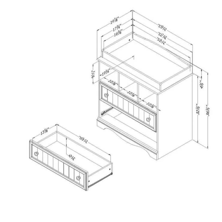 Meubles South Shore Changing Table - South Shore PURE WHITE Outlet