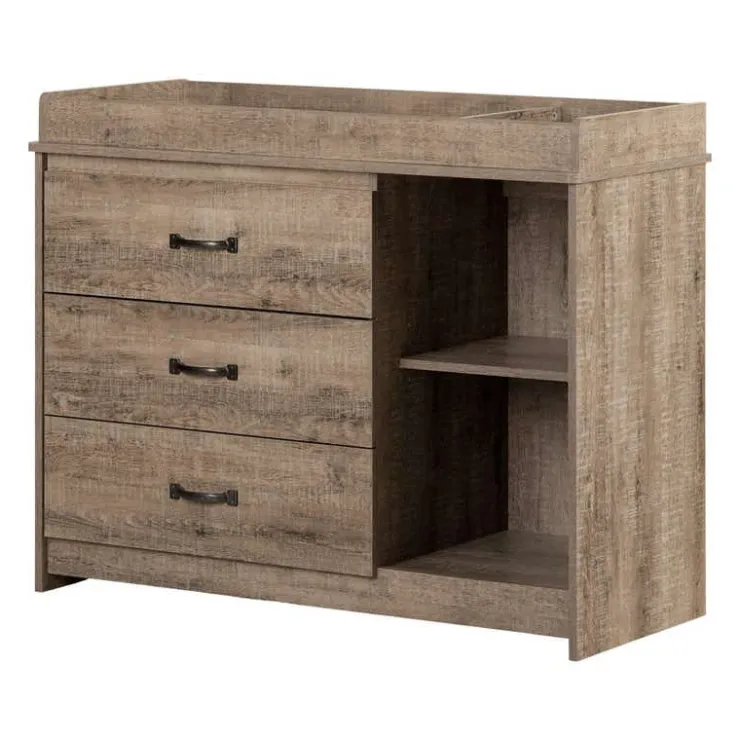 Meubles South Shore Changing Table - South Shore WEATHERED OAK Best