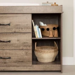 Meubles South Shore Changing Table - South Shore WEATHERED OAK Best