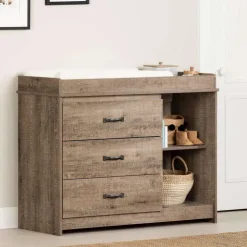 Meubles South Shore Changing Table - South Shore WEATHERED OAK Best