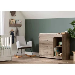 Meubles South Shore Changing Table - South Shore WEATHERED OAK Best
