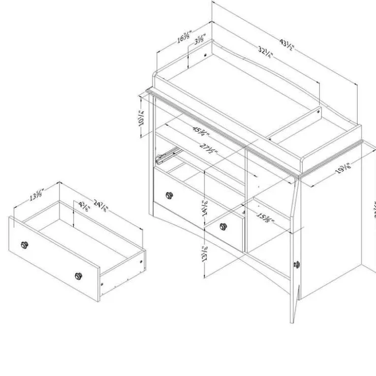 Meubles South Shore Changing Table - South Shore PURE WHITE