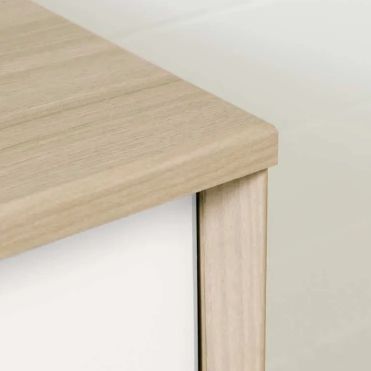 Meubles South Shore Changing Table with Drawers and Open Storage - South Shore Soft Elm and White Hot