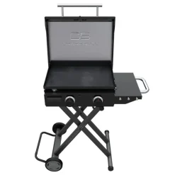 CHARBROIL 22 in Portable Propane Gas Griddle with Folding Cart and 2 Burners - 24 000 BTU Black Best