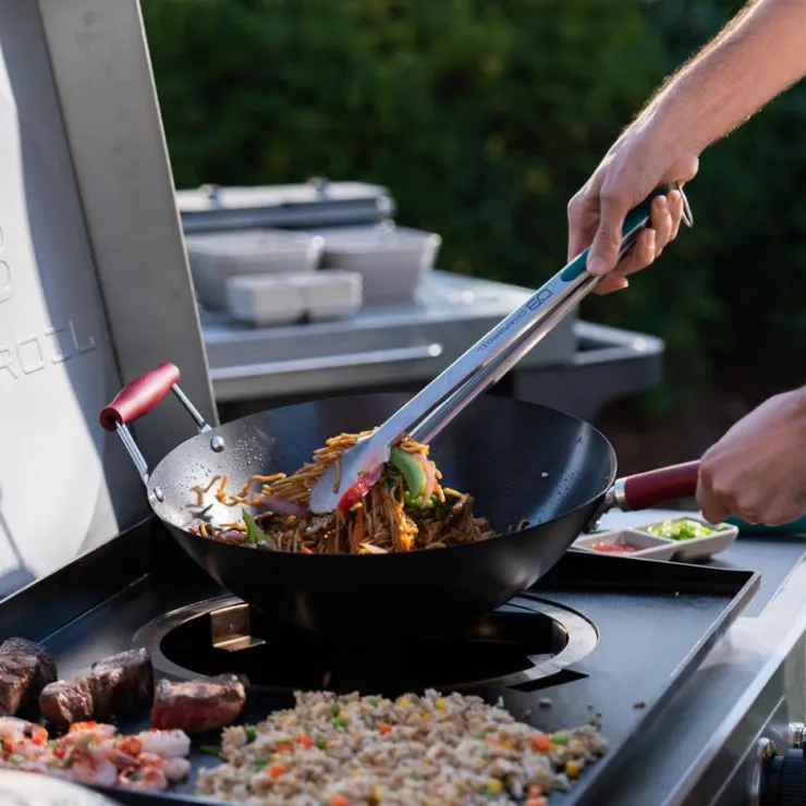 CHARBROIL 5-in-1 Propane Cooking Station with Plancha, Pizza Oven, and Wok - 36 000 BTU Stainless Clearance
