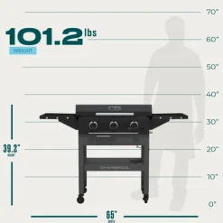 CHARBROIL Propane Gas Griddle with 3 Burners - 36 000 BTU Black Discount