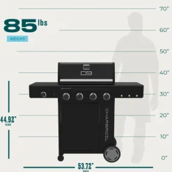 CHARBROIL Propane Gas Grill with 4 Burners - 41 000 BTU Black Best