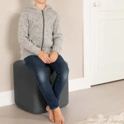 Meubles South Shore Charcoal Grey Pouf - South Shore Dark Gray