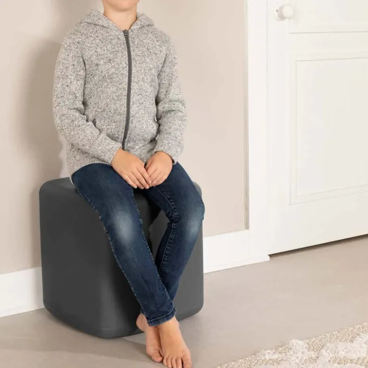 Meubles South Shore Charcoal Grey Pouf - South Shore Dark Gray