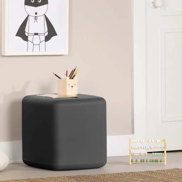 Meubles South Shore Charcoal Grey Pouf - South Shore Dark Gray