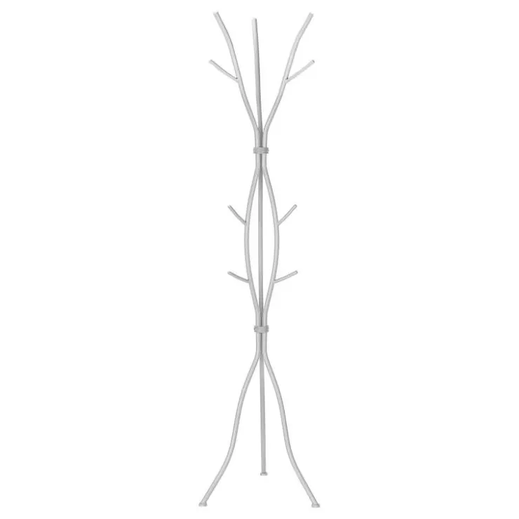 Monarch Coat rack - 8 hooks / branch shaped / contemporary hammered metal - 74"h - si Silver Online