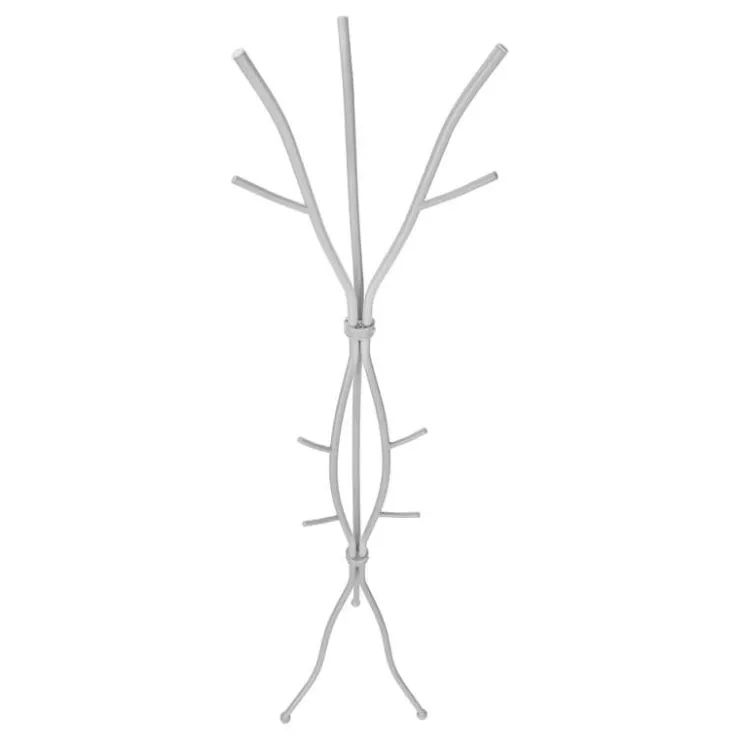 Monarch Coat rack - 8 hooks / branch shaped / contemporary hammered metal - 74"h - si Silver Online