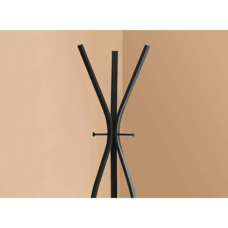 Monarch Coat rack - 72"h / metal contemporary style Black Outlet