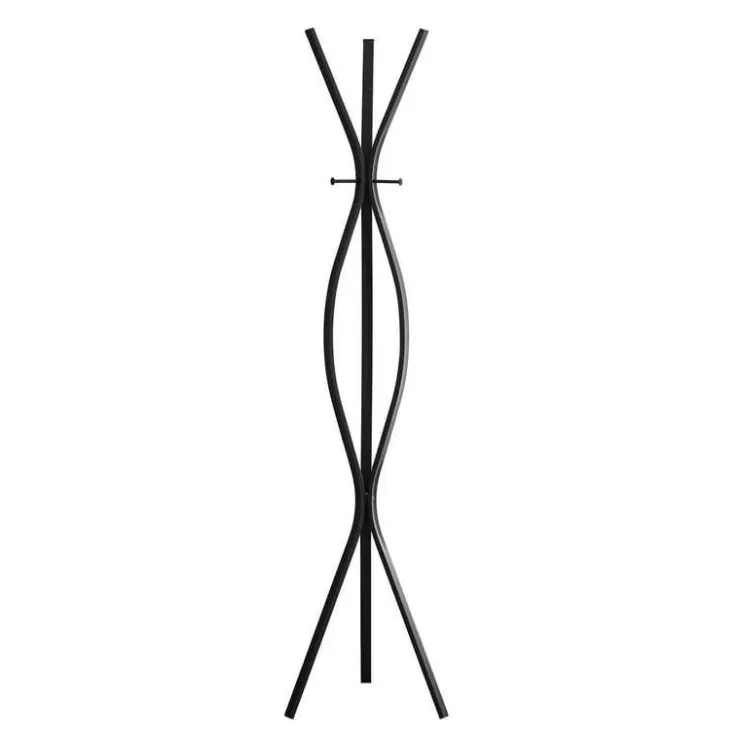 Monarch Coat rack - 72"h / metal contemporary style Black Outlet