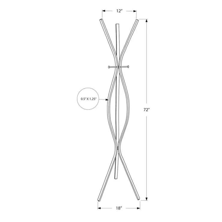 Monarch Coat rack - 72"h / metal contemporary style Espresso Best