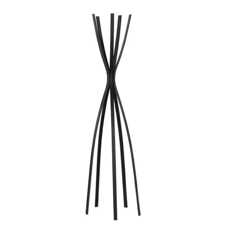 Monarch Coat rack - 72"h / satin metal contemporary style Black