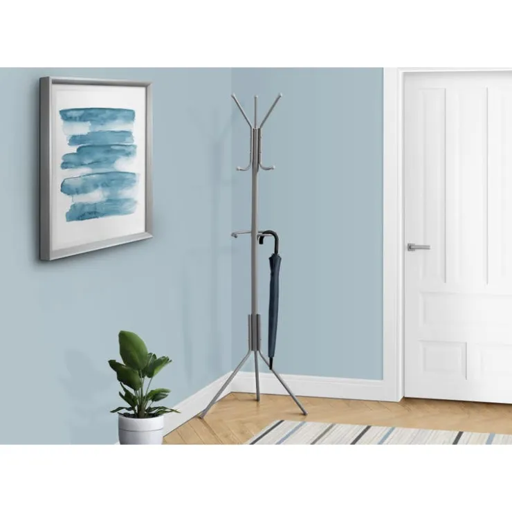 Monarch Coat rack - 68"h / metal Silver Hot
