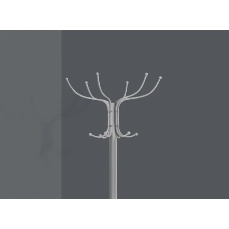 Monarch Coat rack - 70"h / metal with an umbrella holder Silver Sale