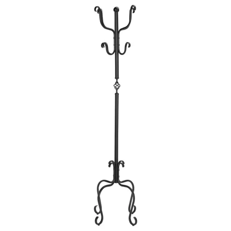 Monarch Coat rack - 74"h / traditional hammered metal Black