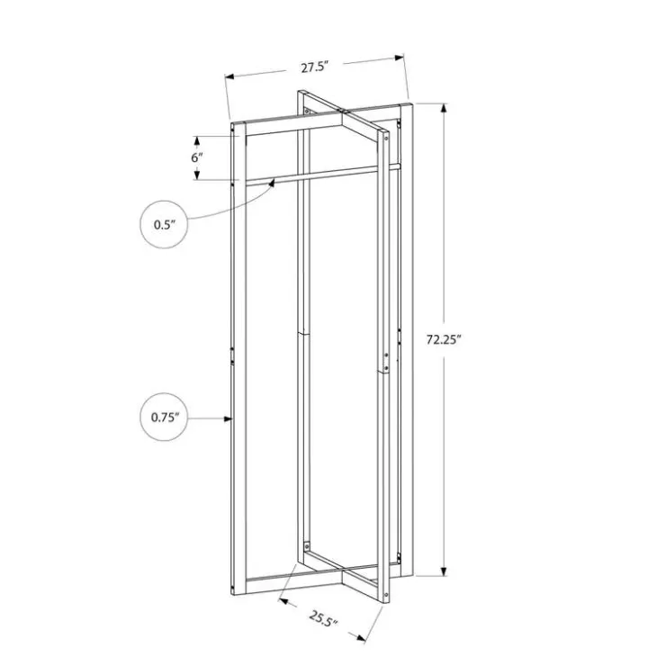 Monarch Coat rack - 72"h / metal White Discount
